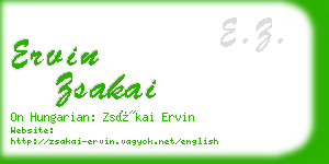 ervin zsakai business card